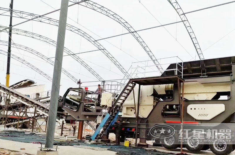 鄂破移動破碎站現場搭建，操簡單方便